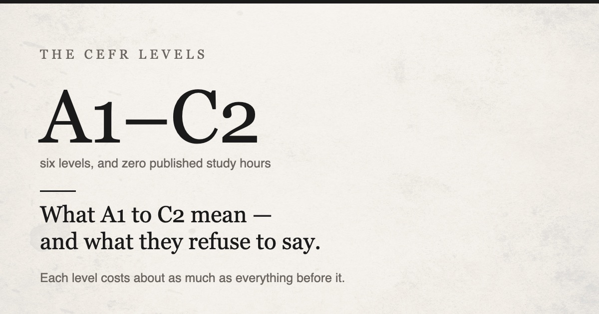 What A1 to C2 actually mean, and what they deliberately do not